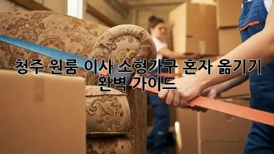 청주 원룸 이사, 소형가구 혼자 옮기기 완벽 가이드