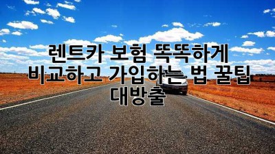 🚗 렌트카 보험, 똑똑하게 비교하고 가입하는 법! 꿀팁 대방출 🍯