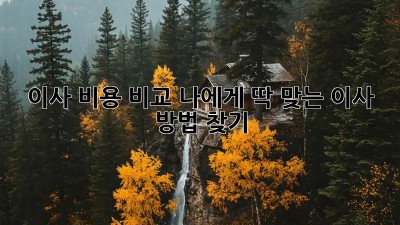 이사 비용 비교: 나에게 딱 맞는 이사 방법 찾기!